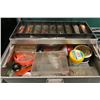 Image 2 : 1950s/60s UMCO aluminium tackle box & contents (mostly fresh water tackle)