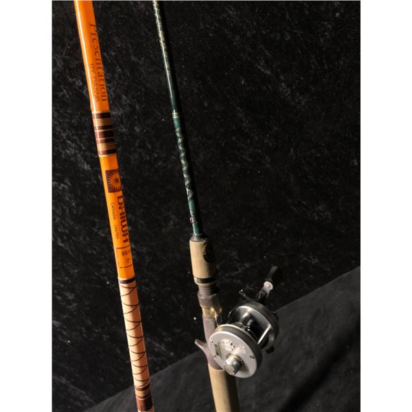 Two casting rods - Eagle Claw w/ ABU Garcia ambassadeur 1500C reel & Daiwa w/ ABU Garcia max 1600 re