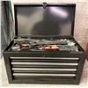 Image 1 : Grey four drawer tool cabinet w/ assorted tools