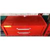 Image 1 : Red two drawer tool cabinet w/ assorted tools