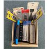 Image 1 : Wooden crate filled with assorted new & used misc. tools