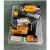 Image 1 : Box of three pneumatic air staplers & assorted staples