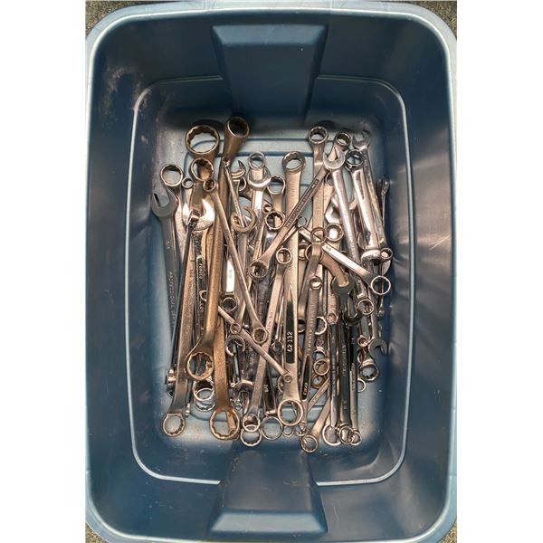 Large box of approx. 60 assorted brands combination wrenches