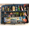 Image 1 : Vintage Union tackle box & contents (mostly fresh water tackle)