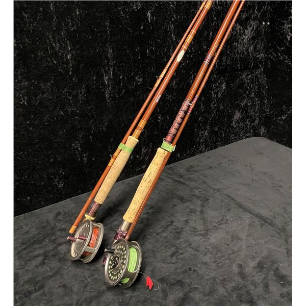 Two fly rods - Anderson w/ intrepid reel & Orange rod w/ intrepid rim fly reel