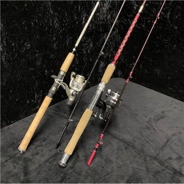 Two medium action spinning rods - Complete Angler w/ Ryobi 1000 reel & Mitchell AVOCET II w/ matchin