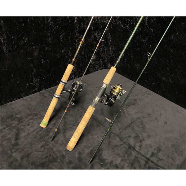 Two light action spinning rods - Berkley lightning w/ Mitchell 204S reel & Schimano w/ Ryobi reel