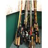 Image 2 : Large group of approx. 30 fishing rods w/ approx 8 fishing reels