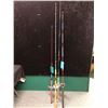 Image 1 : Group of 4 assorted halibut/trolling rods complete with level wind reels