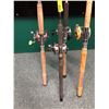 Image 2 : Group of 4 assorted halibut/trolling rods complete with level wind reels