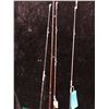 Image 4 : Group of 4 assorted halibut/trolling rods w/ 3 level wind reels & 5in wooden peetz trolling reel