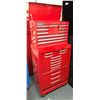 Image 1 : International 2 pc. rolling 22 drawer tool cabinet (w/ keys)