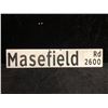 Image 1 : Metal street sign Masefield Rd 2600 double sided approx. 42in x 8in