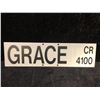 Image 1 : Metal street sign GRACE CR 4100 double sided approx. 30in x 8in