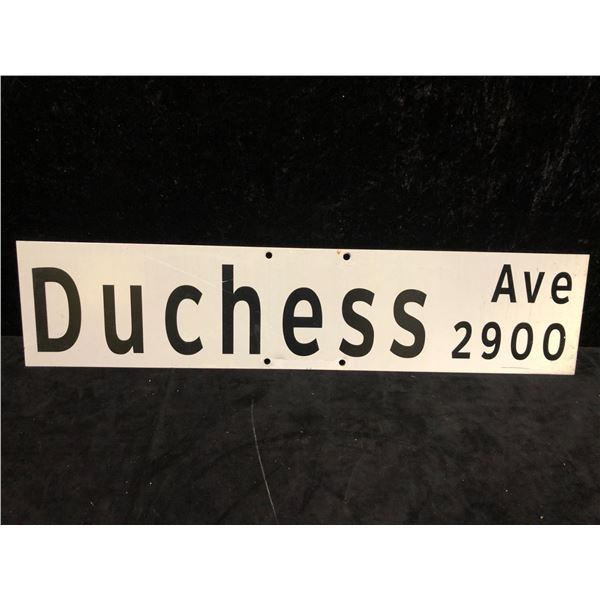 Metal street sign Dutchess Ave 2900 double sided 36in x 8in