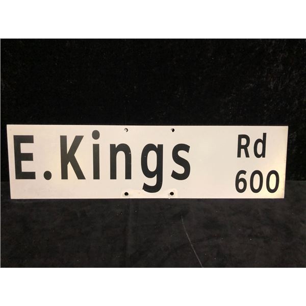 Metal street sign E.Kings Rd 600 double sided approx. 30in x 8in