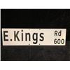 Image 1 : Metal street sign E.Kings Rd 600 double sided approx. 30in x 8in