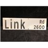 Image 1 : Metal street sign Link Rd 2600 double sided approx. 30in x 8in