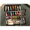 Image 1 : Umco fisherman's tackle box filled with assorted fishing plugs (approx. 40 pc's)