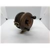 Image 1 : Antique wood & brass 3 1/2in small salmon trolling reel Made in England Pat. No. 13388/85