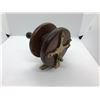 Image 2 : Antique wood & brass 3 1/2in small salmon trolling reel Made in England Pat. No. 13388/85