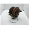 Image 1 : Antique wood & brass 4in small salmon trolling reel Made in England