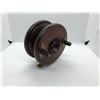 Image 1 : Antique wood & brass 4in small salmon trolling reel Made in England