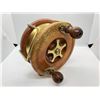 Image 1 : Wood & brass 5in salmon trolling reel model KL5500 Made in Korea