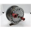 Image 1 : Vintage aluminum crafted w/ brass center-pin salmon fishing reel (no markings)