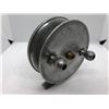 Image 1 : Early 1900's aluminum w/ brass crafted center-pin fishing reel (no makers marks)