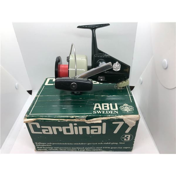 Vintage ABU Sweden "Cardinal 77" No. 3 spinning reel w/ original box (NOS)