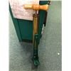 Image 2 : Antique brass with painted green iron stand bilge pump - Russ Co. Cleaveland Ohio