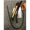 Image 2 : Antique brass on wood stand bilge pump USA/ small brass oil change pump & small brass fuel filter