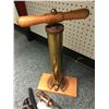 Image 3 : Antique brass on wood stand bilge pump USA/ small brass oil change pump & small brass fuel filter