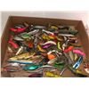 Image 1 : Box full of assorted fishing lures mid to late 1900's