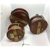 Image 2 : Set of 3 vintage Peetz wood & brass trolling reels - 6in/ 5in/ 4in