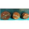 Image 2 : Set of 3 vintage Peetz wood & brass trolling reels - 6in/ 5in/ 4in