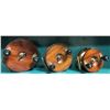 Image 1 : Set of 3 vintage Peetz wood & brass trolling reels - 6in/ 5in/ 4in