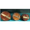 Image 2 : Set of 3 vintage Peetz wood & brass trolling reels - 6in/ 5in/ 4in