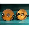 Image 1 : Set of 2 vintage Peetz wood & brass trolling reels - 6in/ 5in