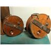 Image 2 : Pair of 6in vintage Peetz wood & brass trolling reels