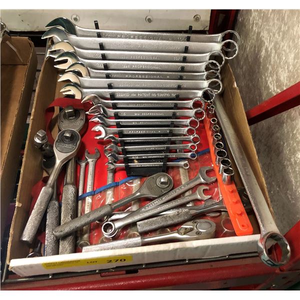 Approx. 48 pcs. Proto mechanics tools - combination wrenches/ ratchets & sockets (imperial & metric)