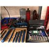 Image 2 : Shelf lot of assorted tools/ chisels/ socket sets/ wrenches etc. (assorted brands)