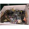 Image 1 : Two boxes of assorted hardware and mic. - nuts/ bolts/ screws/ raw brass material etc.