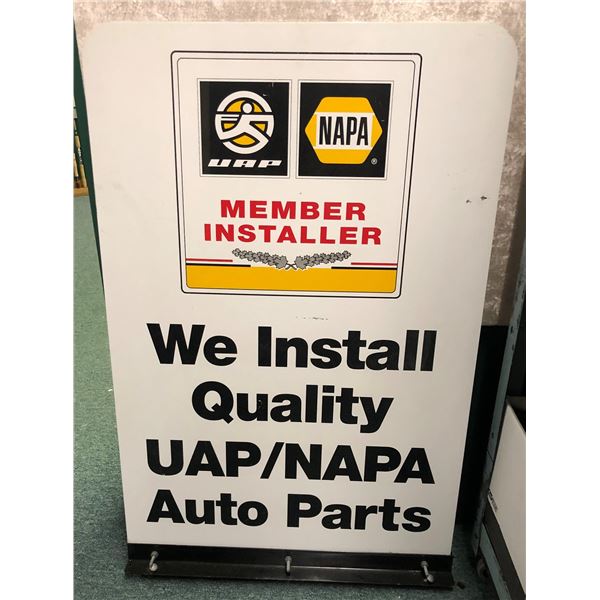 NAPA double sided metal advertisement auto-parts sign (approx. 2ft x 3ft)