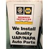 Image 1 : NAPA double sided metal advertisement auto-parts sign (approx. 2ft x 3ft)