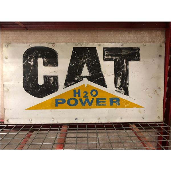 CAT H2O Power metal advertisement sign (approx. 42in x 21in)