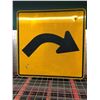 Image 1 : Curve Ahead metal road sign (approx. 29in x 29in)