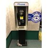 Image 1 : Vintage telephone booth w/ coin-operated phone & Public Telephone sign