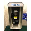 Image 2 : Vintage telephone booth w/ coin-operated phone & Public Telephone sign